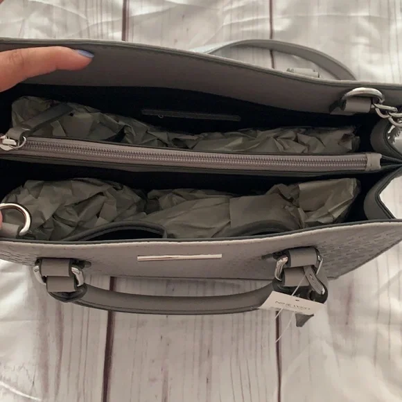 NWT Nine West "You and Me" Gray Handbag/Shoulder Bag - Picture 6 of 14